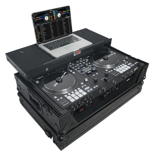 ATA Road Case w/ Sliding Laptop Shelf for RANE ONE Dj Controller Black on Black
