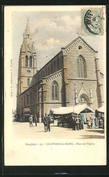 CPA Allevard-les-Bains, Place de l´Eglise 1905