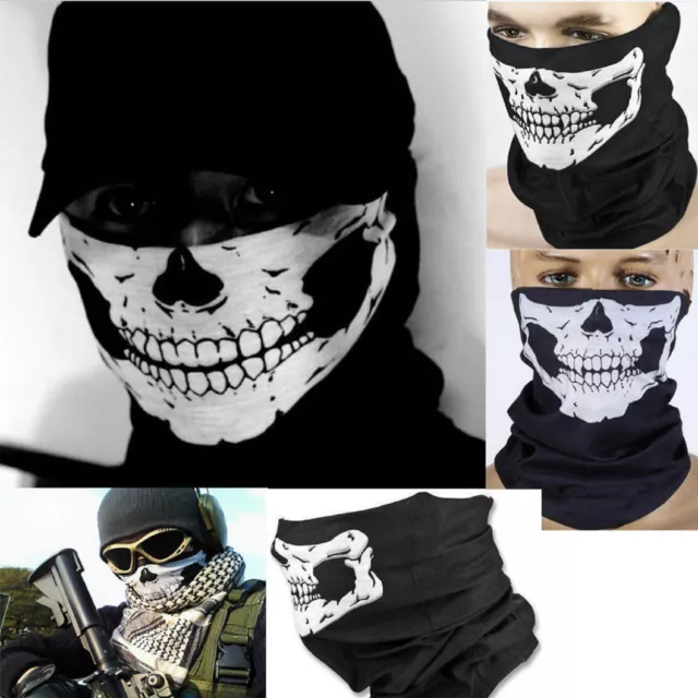 Skull Skeleton Motorcycle Biker Scarf Face Mask Snood Neck Bandana Union jack 2