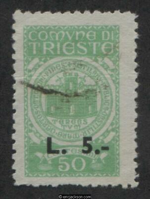 AMG City of Trieste Fiscal Tax Stamp, FTT TC14 used, VF