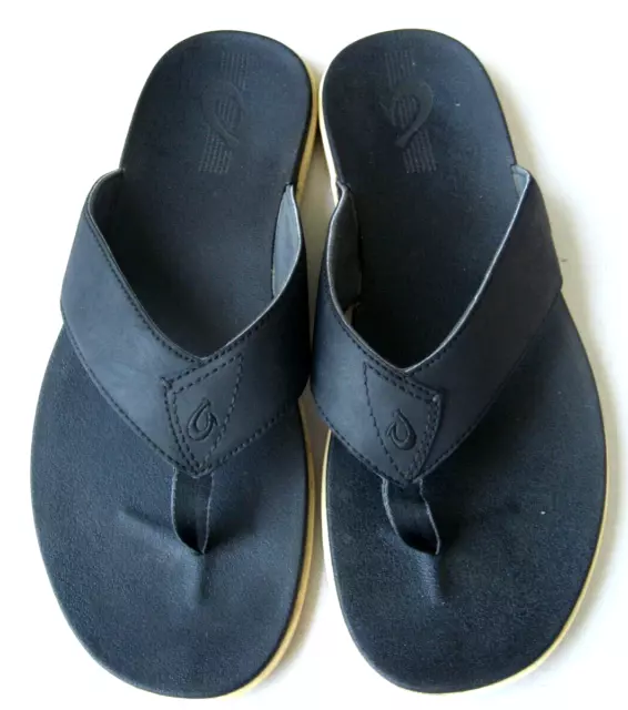 OLUKAI MENS HOLONA Black Thong Sandals Size 12 45 19.90 PicClick