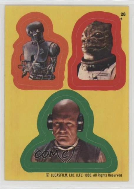 1980 Topps Star Wars: The Empire Strikes Back Stickers 2-1B Bossk Lobot #28 01ba
