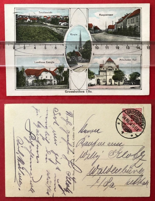 AK GROSSBOTHEN bei Grimma 1923 Hauptstrasse, Münchner Hof, Landhaus    ( 97777