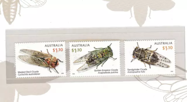 Australia 2022-Cicadas Complete Set Of 3 Muh