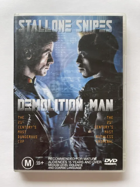 Demolition Man DVD 1993 Sylvester Stallone Wesley Snipes Region 4 Free Post