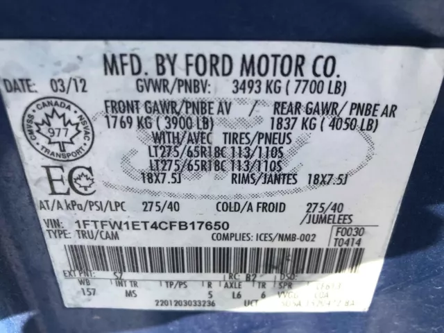 Used A/C Compressor fits: 2012  Ford f150 pickup 3.5L turbo Grade A