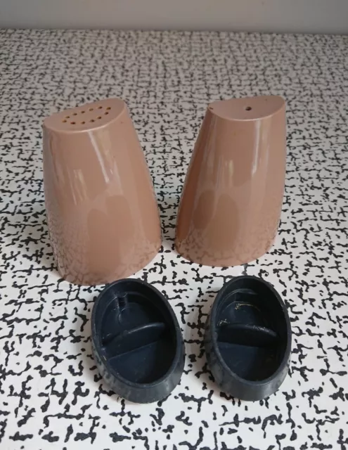 60s 70s Vintage Retro Gaydon Salt & Pepper Pots Plastic Picnic Camper Caravan 3