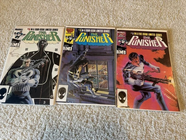 The Punisher Limited Series Issues 3, 4, 5 Marvel Comics 1985 Lot Mint