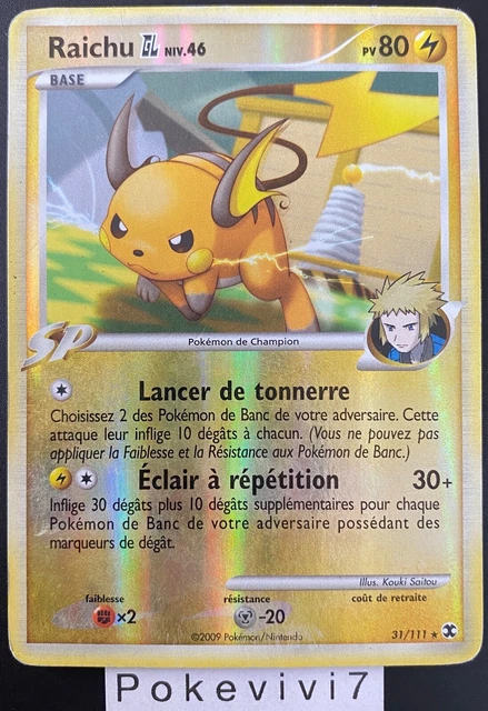Carte Pokemon RAICHU 31/111 RARE REVERSE Platine FR OCCASION