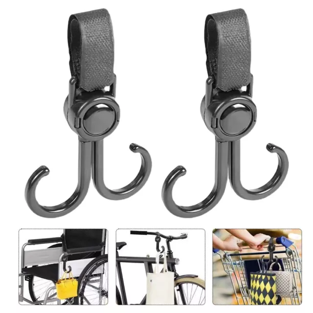 2Pcs Outdoor Heavy Duty Grocery Shopping Carts For Pram Buggy Stroller Hook