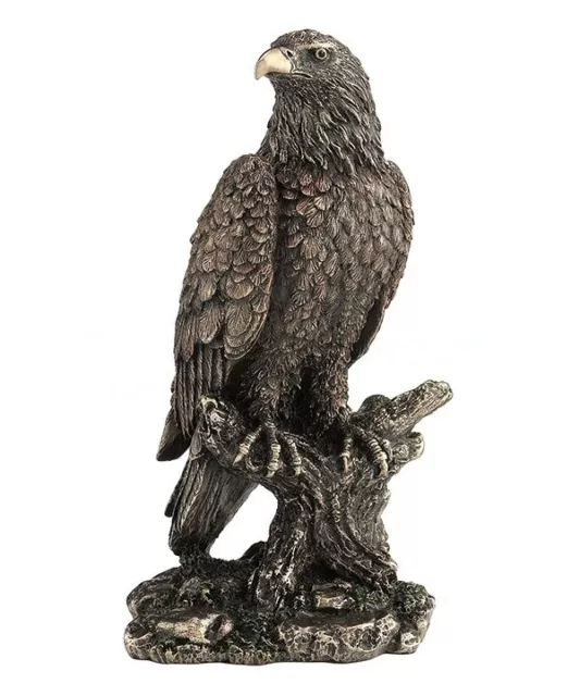 Aigle Sur Branche Facon Bronze Statue Sculpture