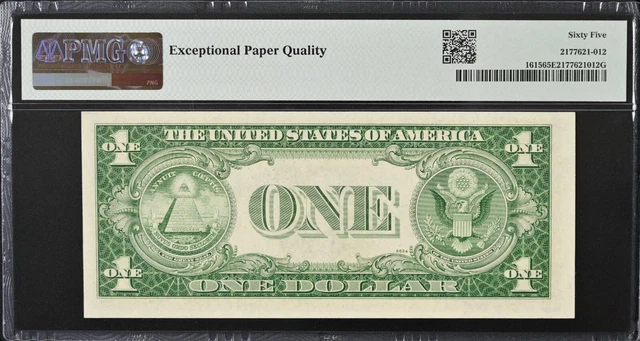 1935-F $1 Silver Certificate Fr# 1615 "Xi" Block Sn#X57868631I Pmg 65 Epq "Gem" 2