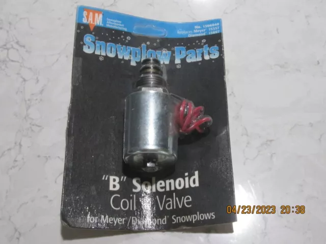 Sams  Snow Plow B Solenoid Coil +Valve  1306040 Replaces Meyer #15357