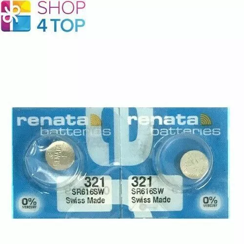 2 Renata 321 SR616SW Batteries Argenté 1.55V SR65 Watch Swiss Made Exp 2023 Neuf