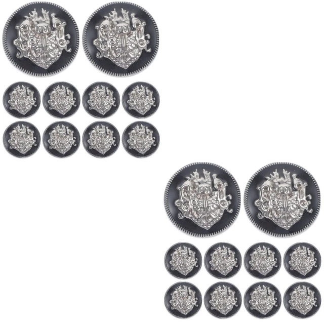 20 Pcs Metal Buttons Alloy Miss Brass Fasteners Enamel Blazer