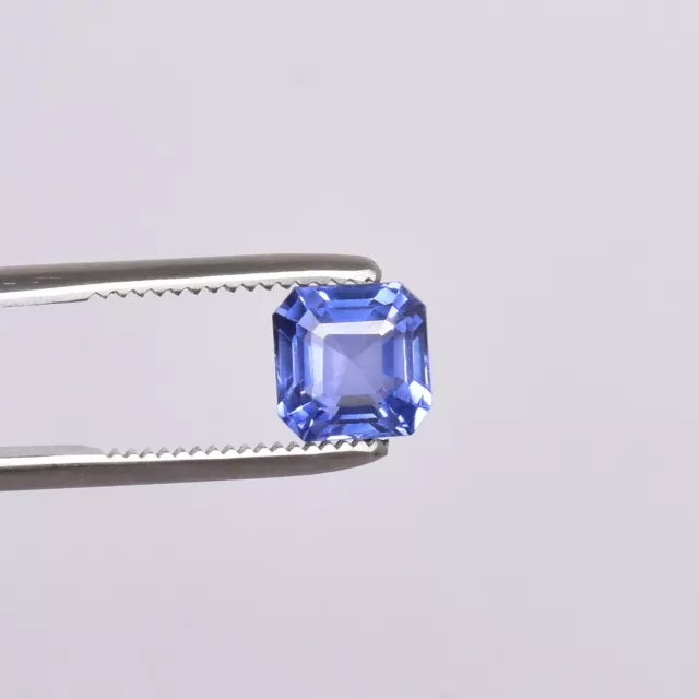 5,20 ct. Asscher Cut Blue Sapphire Ceylan Bleuet Faceted Loose Gemstone