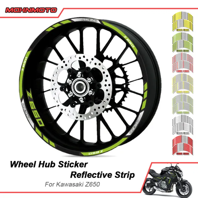 For 2019 Kawasaki Z650 Motorcycle Accessories Wheel Rim Reflective Decal Sticker