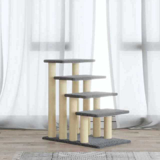 Arbre à chat avec griffoirs en sisal Gris clair 63 cm