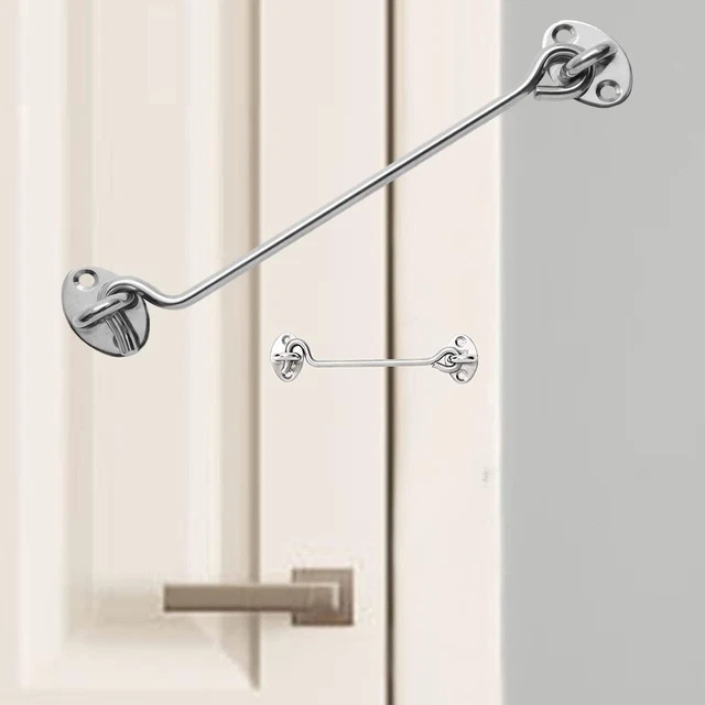 Hook and Eye Latch Stainless Steel Cabin Hooks Heavy Duty Privacy Lock for Barn