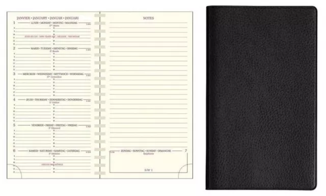 Exacompta 16S Agenda Semainier Civil 2024 Noir Format: 9x16cm NEUF