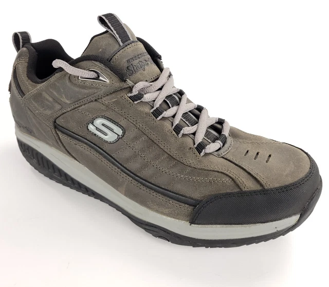 SKECHERS SHAPE UPS Gray Suede Leather Orthopedic Toning Walking