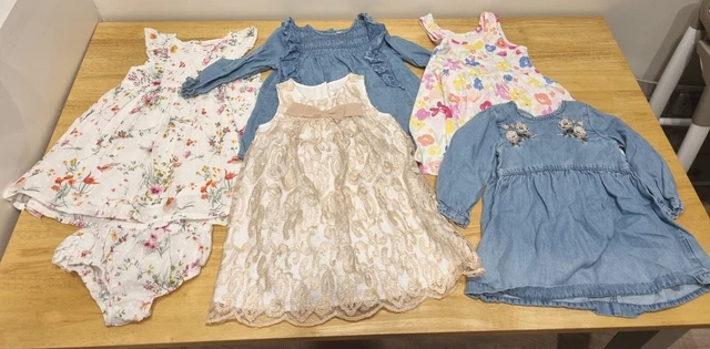 Pacchetto abiti bambina (5) 9-12 mesi - Zara, Next, Primark