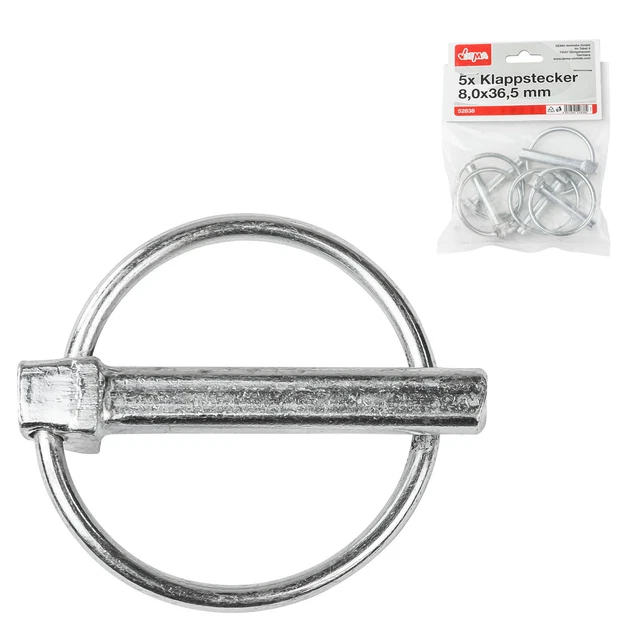 924198 5x Klappstecker Federstecker 8,0 x 36,5 mm Klappstift Klappsplint Splint