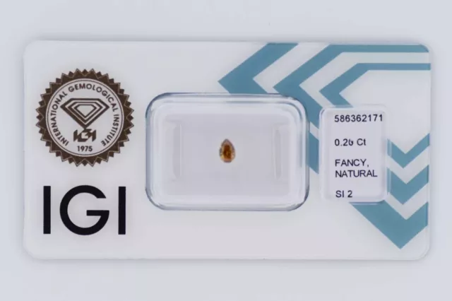 💎 Fancy Diamant Intense Brown Yellow - 0.20 ct. - SI2 - IGI Zertifikat 💎