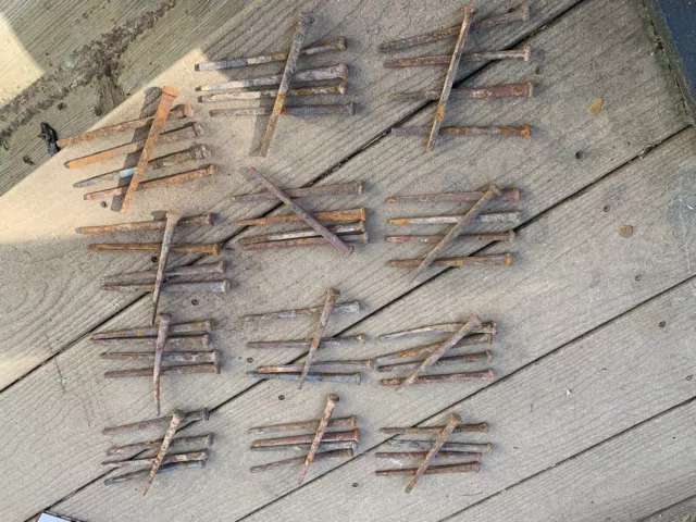 60 Antique 4.5" Square Head Nails 19th C. Barn, Floor, Beam   Nails