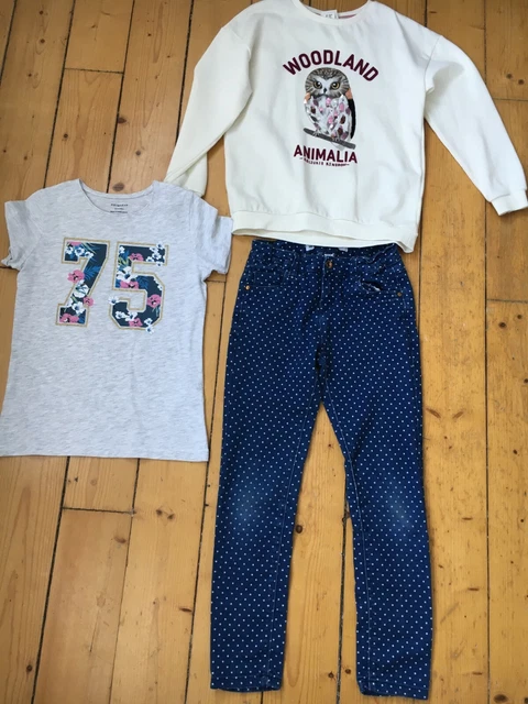 Girls Clothes Bundle M&S jeans H&M top, t-shirt age 10-11 Years 2