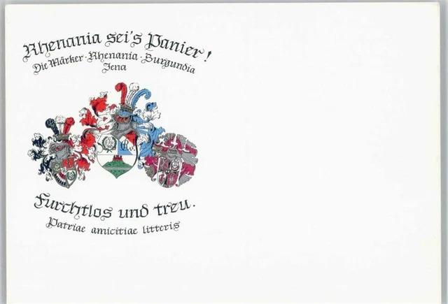 13001897 - Rhenania Maerker und Burgundia seis Panier ca 1975 AK Studentenwappen
