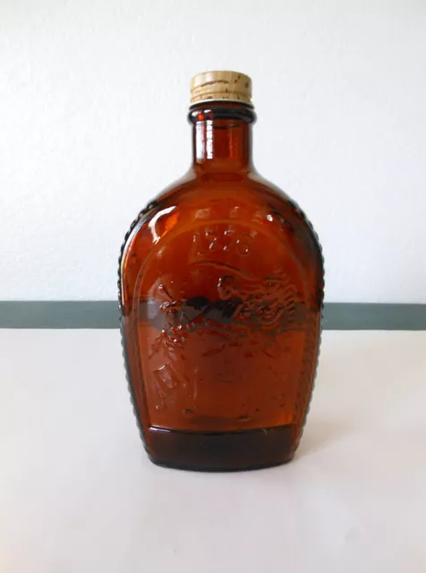 Vintage Bottle Log Cabin Syrup With a 1776-1976 George Washington