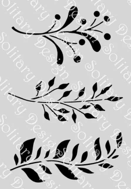 Leaf flower tree plant stencil furniture painting upcycling wall Shabby Chic D11