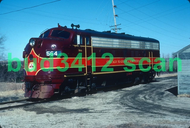 CM&N Chicago Madison & Northern F7 #564 at Monroe WI 1981 ORIGINAL Slide!