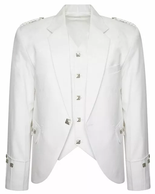 WHITE WITH RHINESTONES Jacket and Vest For Men | chest circumference 34 "to 54