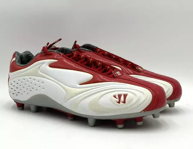 NEW Warrior Burn Speed 2.0 Men's Lacrosse Cleats White Red US Size 9 BSC2-LR NIB