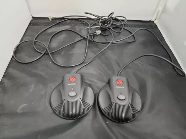 2x Genuine Polycom SoundStation 2 Extended Microphone 2201-07155-605