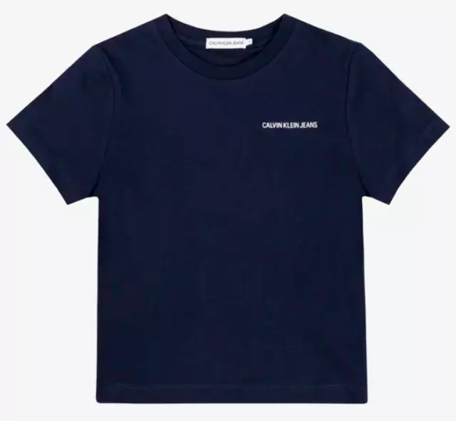CALVIN KLEIN JEANS Boys Peacoat Blue Chest Logo T-Shirt Top 13-14 Years BNWT