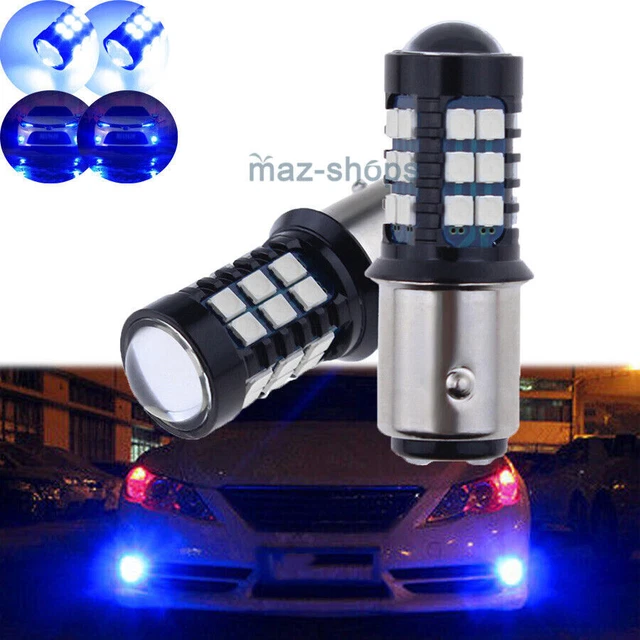 2x Blue 1157 BAY15D T25S 30-SMD Daytime Running Signal Interior LED Light Bulbs