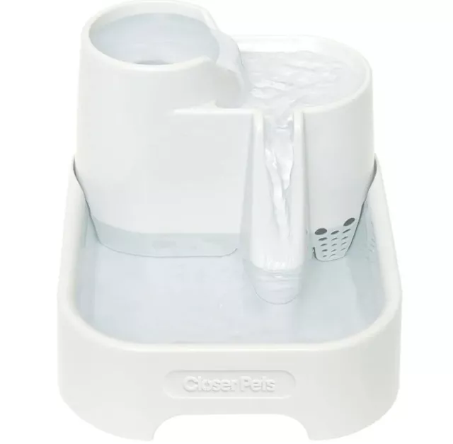 Closer Pets 2L Drinking Water Fountain Cat Fountain for Cats and Small Dogs