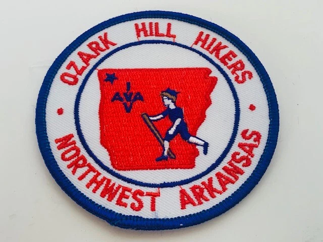 Advertising Patch Logo Emblem Sew vtg patches Arkansas Ozark Hikers AVA masonic