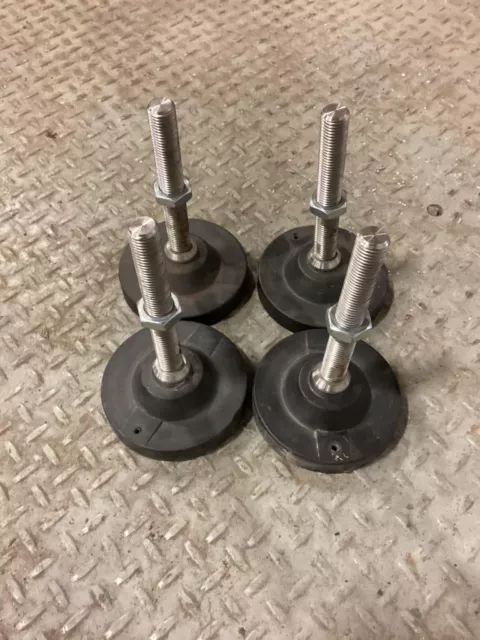 Adjustable Conveyor Leveling Feet 3/4 in Thread, 5” dia pad -Lot of 4
