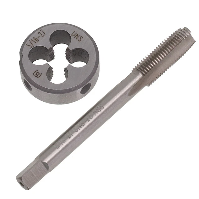 1PCS HSS 5/16-27 UNS Tap AND 1PCS 5/16-27 UNS Die Right Hand 69.7mm Tap Durable
