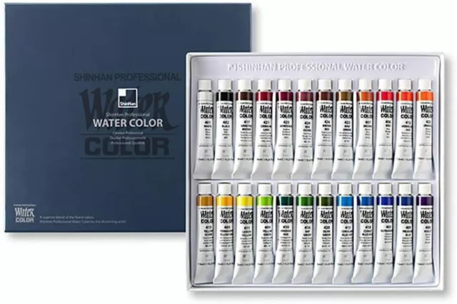 Shinhan Professional Watercolour Paint Set 7.5ml 24 Colors Artist Water Color