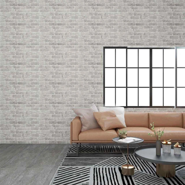 Panneaux muraux 3D Design de brique gris clair 10 pcs EPS