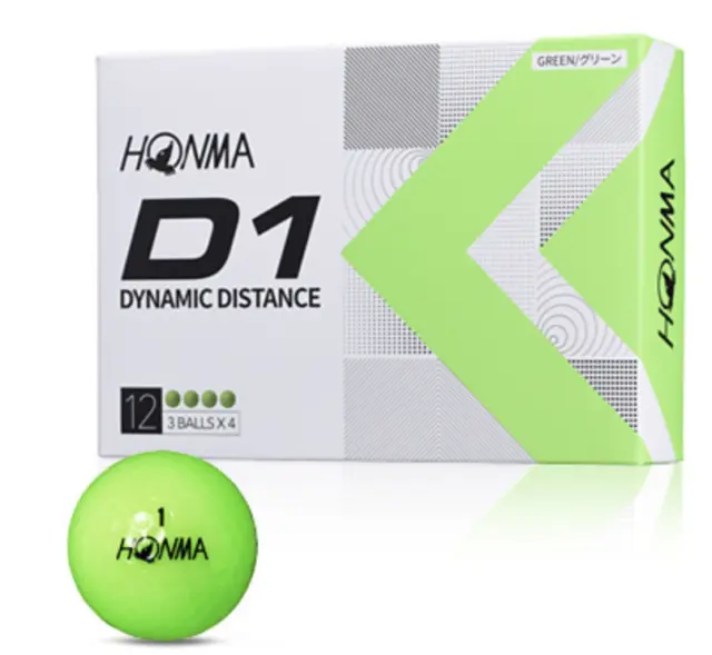 Honma Japon Balle de Golf Balles D1 Dynamique Distance 2022 Vert 1dozen BT2201