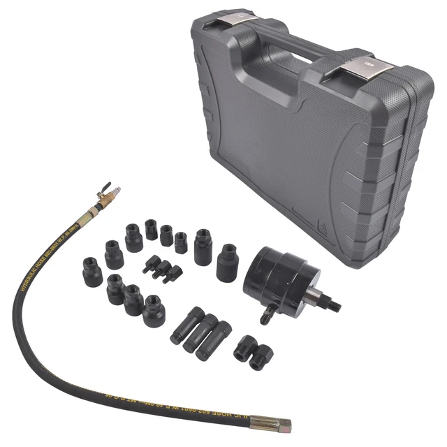DOCAS Kit Extracteur D'Injecteurs Pneumatique 24 Pièces – Outil Diesel Avec 19 Adaptateurs, Marteau, Tuyau Et Connecteurs EU/US