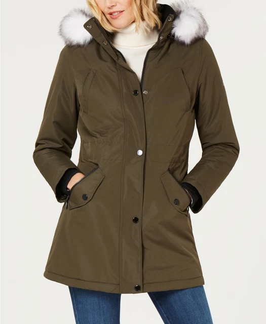 HFX WOMENS HOODED Faux Fur Trim Parka Coat XXL 2XL Olive Green 32.99 PicClick