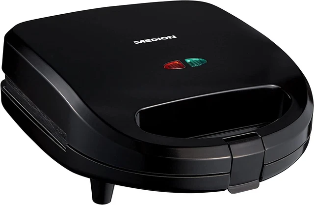 MEDION MD 19788 Sandwichmaker Mit Wechselplatten Sandwich Waffel Panini Schwarz 2