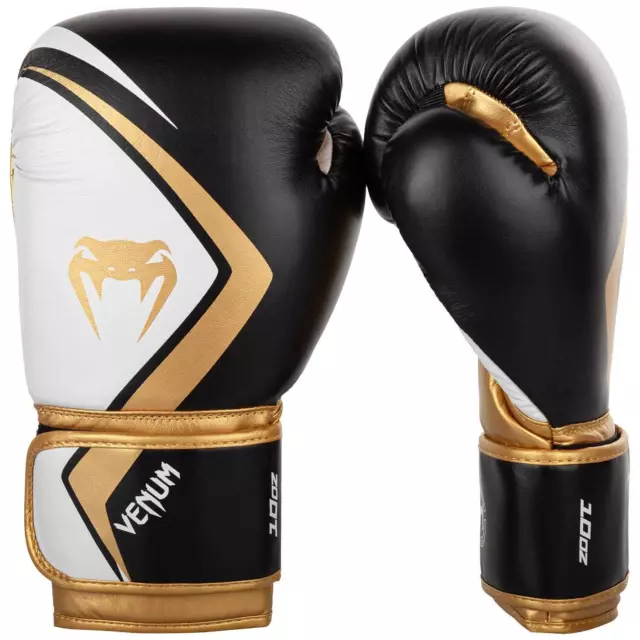 Venum Mixte Gants de boxe, Noir/Blanc-Or, 10 Oz